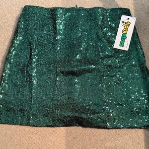 Tipsy Elves Green Sequin Skirt